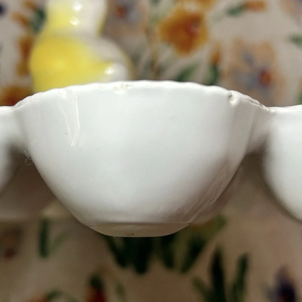 Vintage Easter California Pottery Chick Bird Deviled Egg Plate Dish Platter Tray